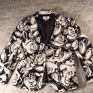 Talbots brown and off white blazer sz 4